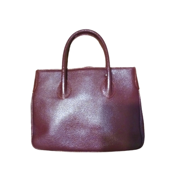 Maxima Milano Burgundy Italian Leather Hand Bag Satchel - Picture 10 of 10